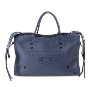 Balenciaga Shoulder Hand Blackout Bag Blue City